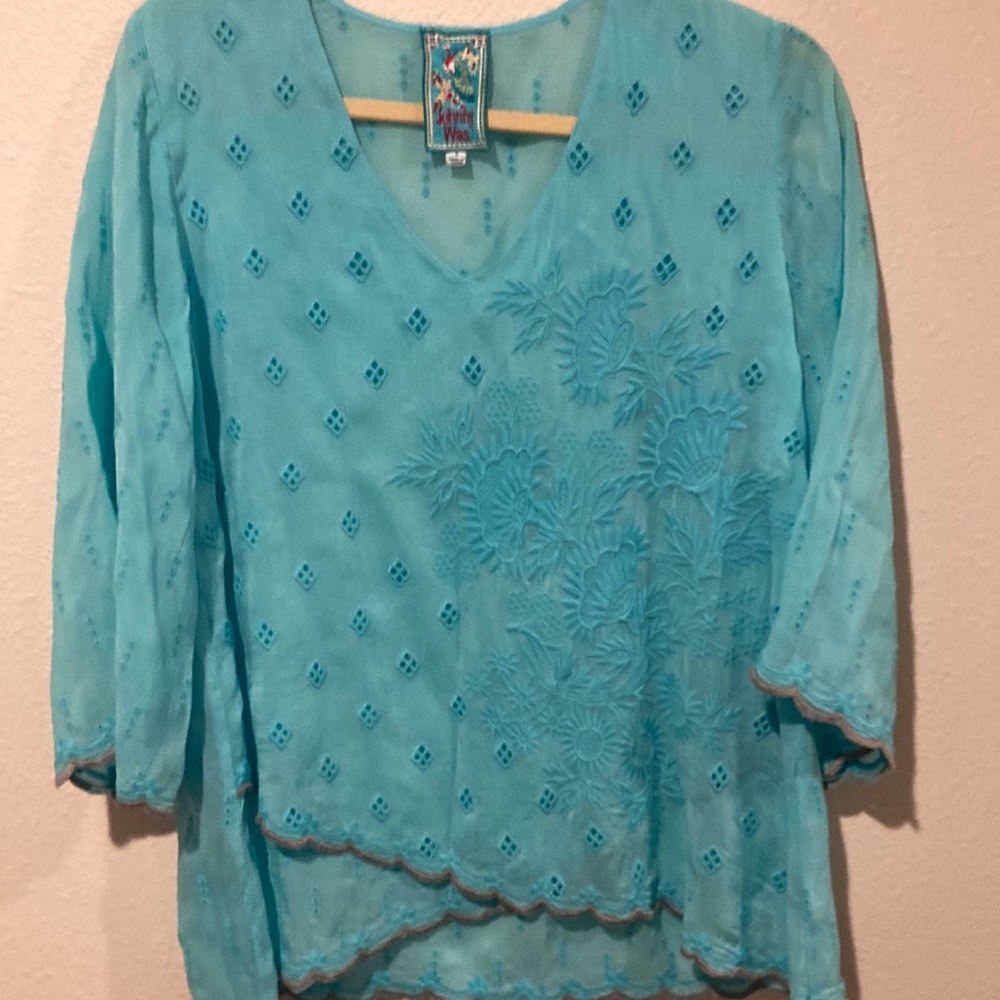 Johnny Was blue top